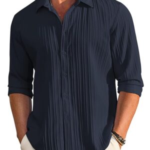DEELMO Men's Casual Button Down Shirts